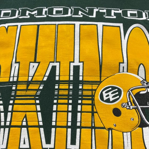 Vintage STARTER 90s Shirt Men Medium M Green 1990 Edmonton Eskimos CFL Football - Picture 3 of 13